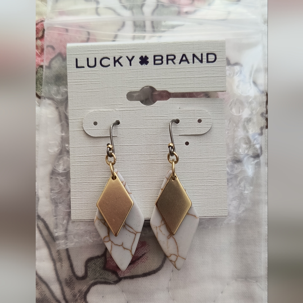 Lucky Brand Diamond Shaped Drop Earrings